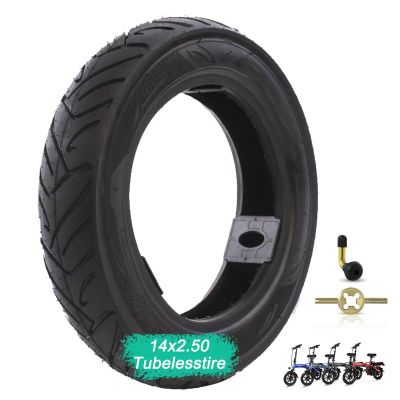 14" Bike Tires Foldable 14x2.50(64-254) Explosion-Proof Solid Electric Bicycle Tire Tubeless Puncture Resistant Ebike Tire Suitable for E Bikes for Men, Kids