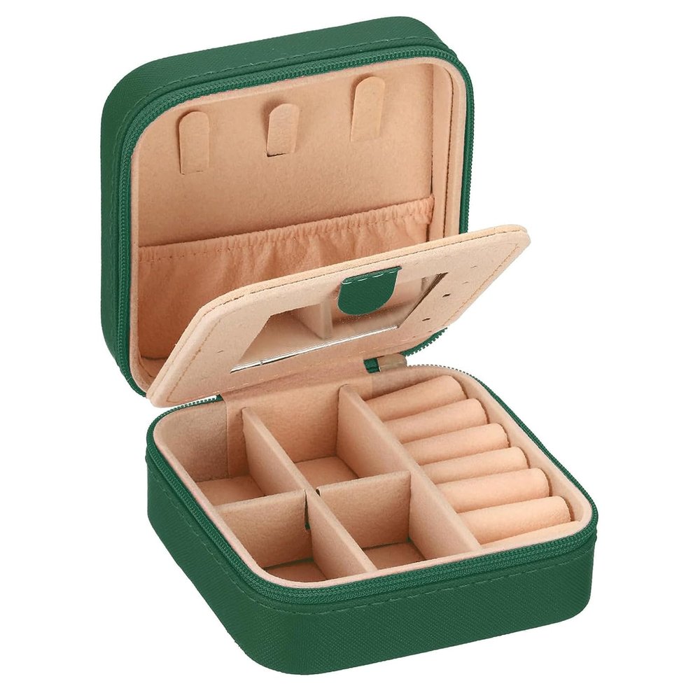 Roedax Jewelry Box Portable Jewelry Box Travel Jewelry Case With Mirror Square Jewelry Organizer Box Small Jewelry Storage Box For Rings Earring exquisite