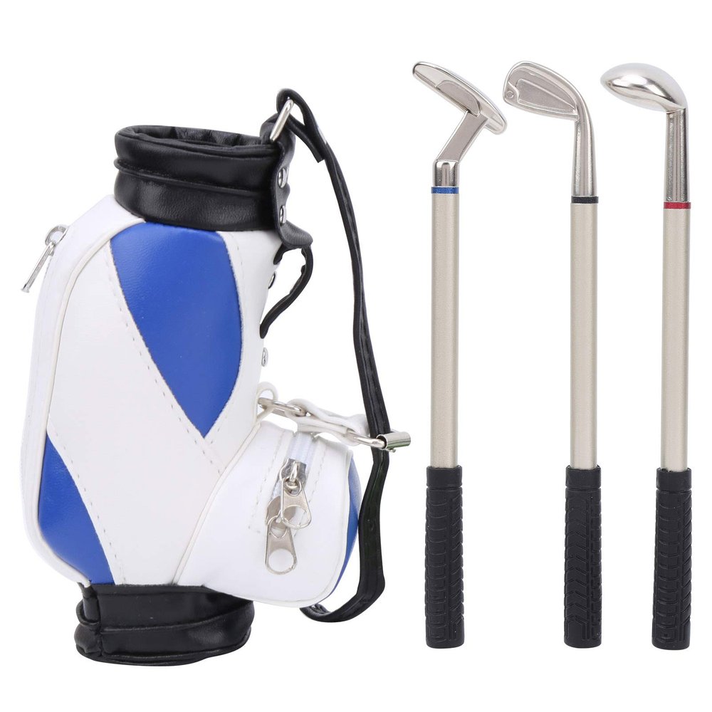 Gavigain Golfs Pen Holder for Men,Mini Golfs Pens Holder Desk Decoration Golfs Accessories Office Desk Decor for Coworkers Golfer Friends Fans (Blue White)