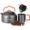 Odoland Camping Coffee Pot Camping Coffee Makers, 1.2L Camping Kettle with Camping Mug and Camp Coffee Filter of Camp Cookware for Hiking Backpacking and Picnic view 1