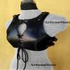 ARTIZANSTORE Medieval Leather Woman Black Viking Chest- Armor LARP cosplay Cuirass Armor viking Halloween Costume Armor view 2