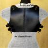 ARTIZANSTORE Medieval Leather Woman Black Viking Chest- Armor LARP cosplay Cuirass Armor viking Halloween Costume Armor view 3