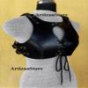 ARTIZANSTORE Medieval Leather Woman Black Viking Chest- Armor LARP cosplay Cuirass Armor viking Halloween Costume Armor view 4
