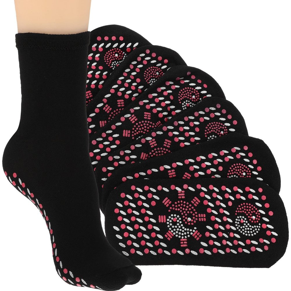 BESPORTBLE Heated Socks Women Men 4 Pack Winter Thermal Socks Boot Foot Warmer Massage Cotton
