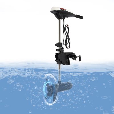 65LBS Thrust Electric Trolling Outboard Motor,12V 660W Inflatable Fishing Boat Engine Brush Pure Copper Motor with Adjustable Telescopic Handle