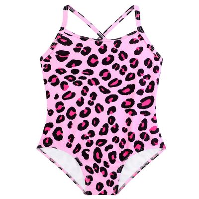Alakuoti Toddler Girl Swimsuit Cute Pink Leopard One Piece UPF 50+ Bathing Suits Summer Quick Dry Beach Swimwear 4t 3t Swimsuit Girls