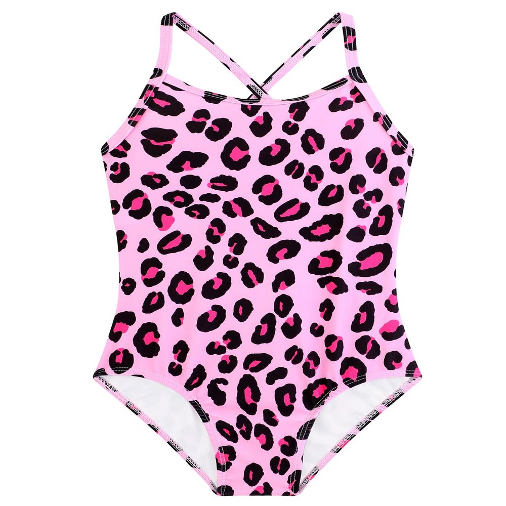 Alakuoti Toddler Girl Swimsuit Cute Pink Leopard One Piece UPF 50+ Bathing Suits Summer Quick Dry Beach Swimwear 4t 3t Swimsuit Girls