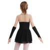 Agoky Girls Shiny Rhinestones Figure Skating Dress Ballet Lyrical Dance Costume Gymnastics Leotard Tutu Skirt Black B 16 Years view 2