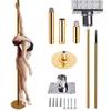 BBHW Gold Stripper Dancer Pole, Ceiling Mounted Exotic Dancing Pole Full Kit, Home Fitness Steel Spinning Rod for Beginners and Professionals (Color : 2.45M-295M(8FT-9.7FT)), 12567