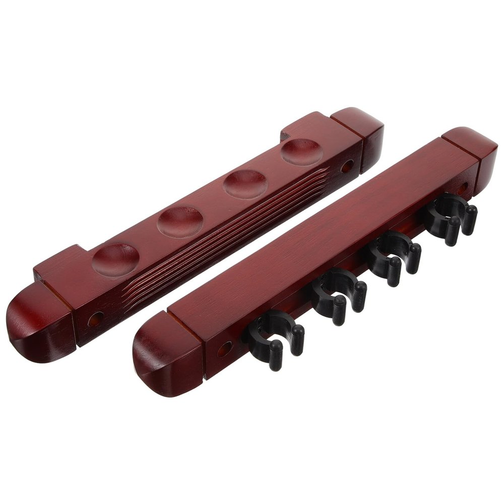 BESPORTBLE 1set Wall-mounted Billiard Cue Racks Solid Wood Pool Stick Holders for Easy Installation and Storage Design for Efficient Cue Organization for Game Rooms