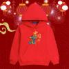 Happy 2022 Chinese New Year of the Dragon Unisex Red Hoodie Sweatshirt for Boys Girls Kids (F, 10-11 Years) view 2
