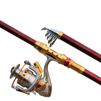 Ice Fishing Rod Fishing Rod and Reel Combos Super Easy to Carry Fishing Pole Carbon Fiber Telescopic Fishing Rod Fishing Rod (Color : A, Size : 2.4M)