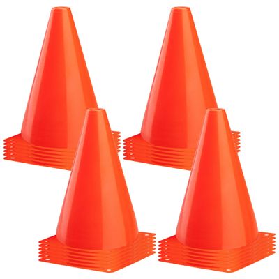 CARTMAN 9 Inch 24 Pack Plastic Training Cones, Agility Soccer Cones, Indoor Outdoor and Festive Events Field Marker Agility Cones for Soccer, Skating, Football, Basketball