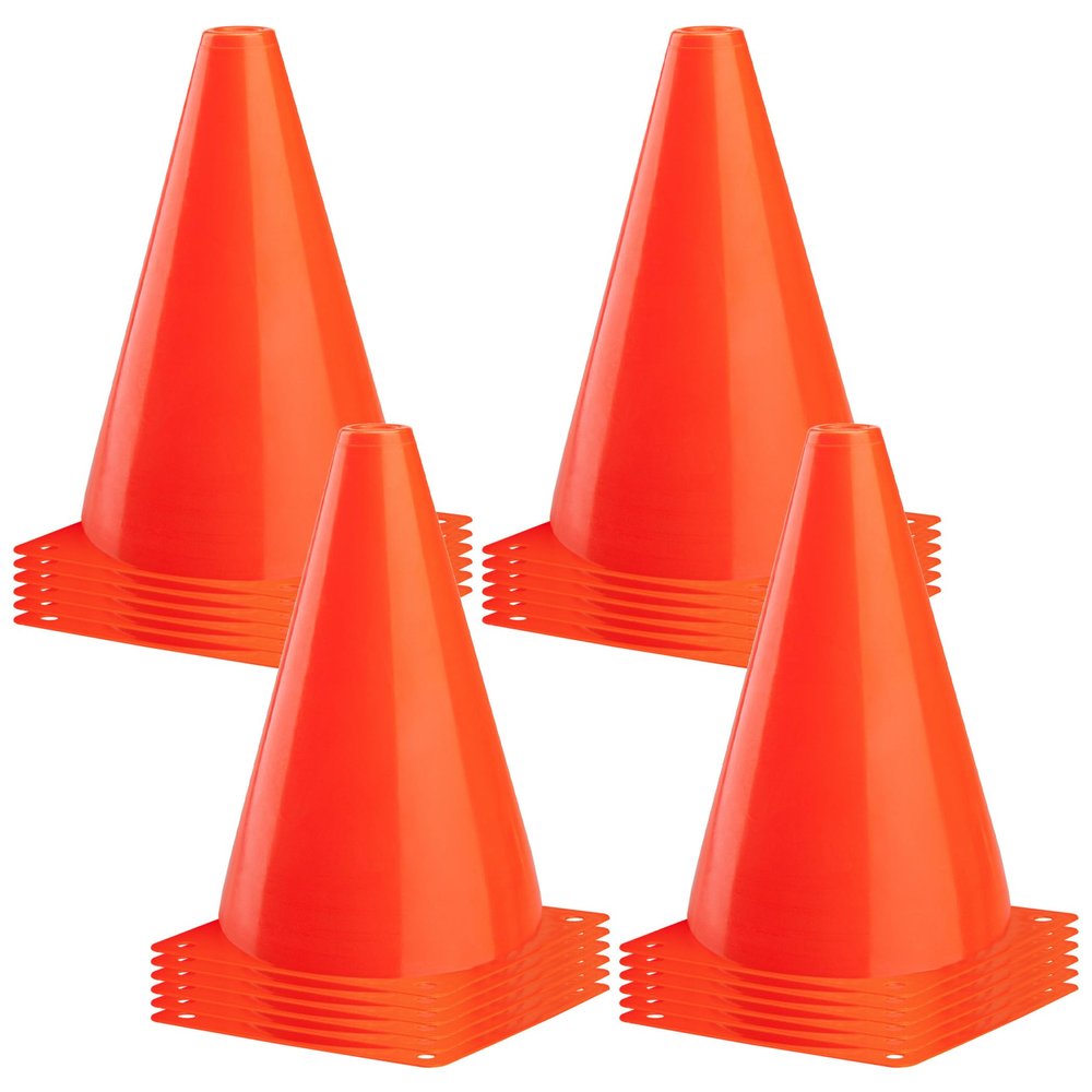 CARTMAN 9 Inch 24 Pack Plastic Training Cones, Agility Soccer Cones, Indoor Outdoor and Festive Events Field Marker Agility Cones for Soccer, Skating, Football, Basketball