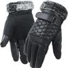 BKEKM Velvet Winter Gloves Leather Cycling Gloves Windproof Mittens Gloves Lined Thick Ski Gloves Full Finger Gloves Thermal Glove view 1