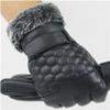 BKEKM Velvet Winter Gloves Leather Cycling Gloves Windproof Mittens Gloves Lined Thick Ski Gloves Full Finger Gloves Thermal Glove view 3
