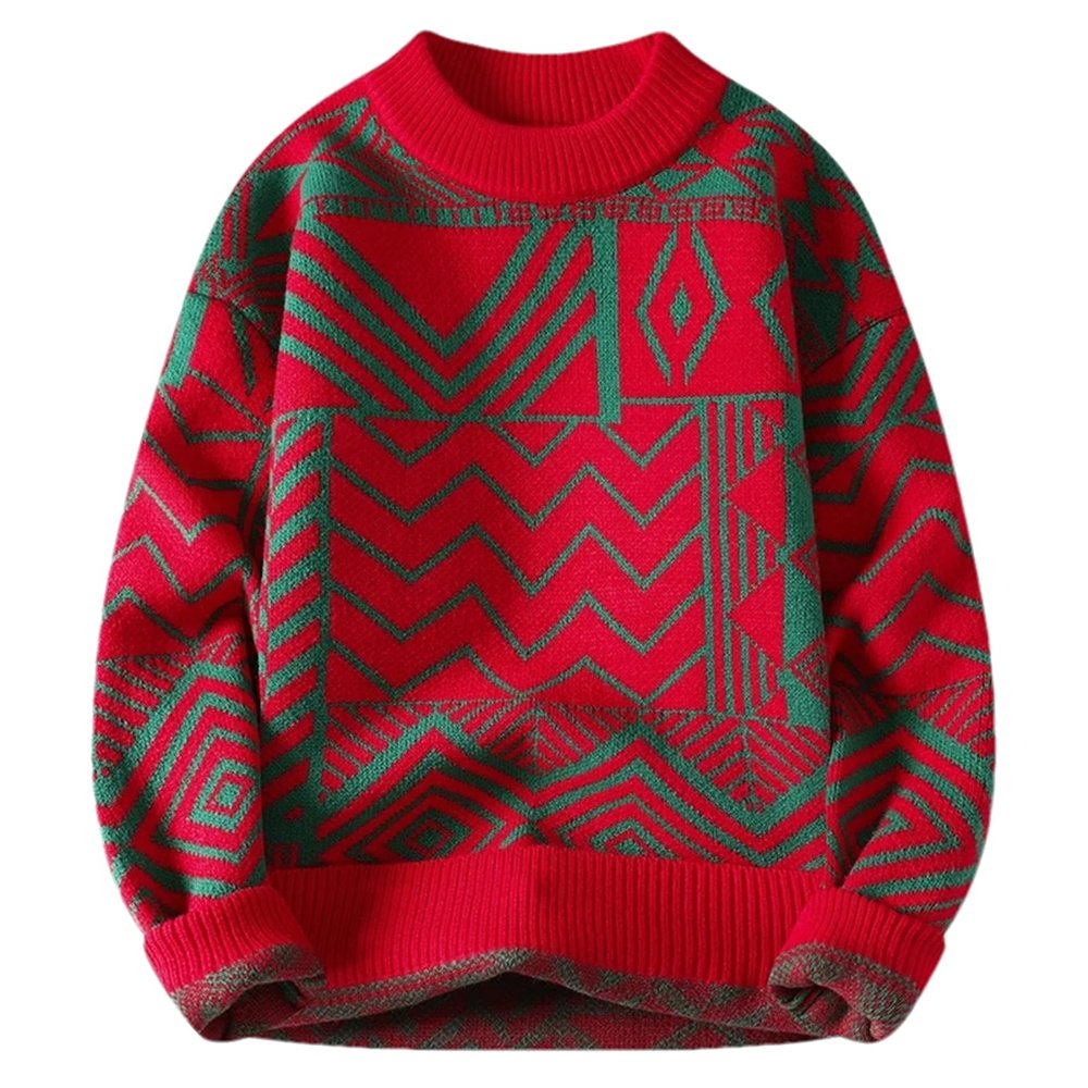 Men Clothing Cashmere Knitted Sweaters/Male Slim Fit Korean Style Long Sleeve Pullover Men Sweater Red XL