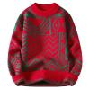 Men Clothing Cashmere Knitted Sweaters/Male Slim Fit Korean Style Long Sleeve Pullover Men Sweater Red XL view 1