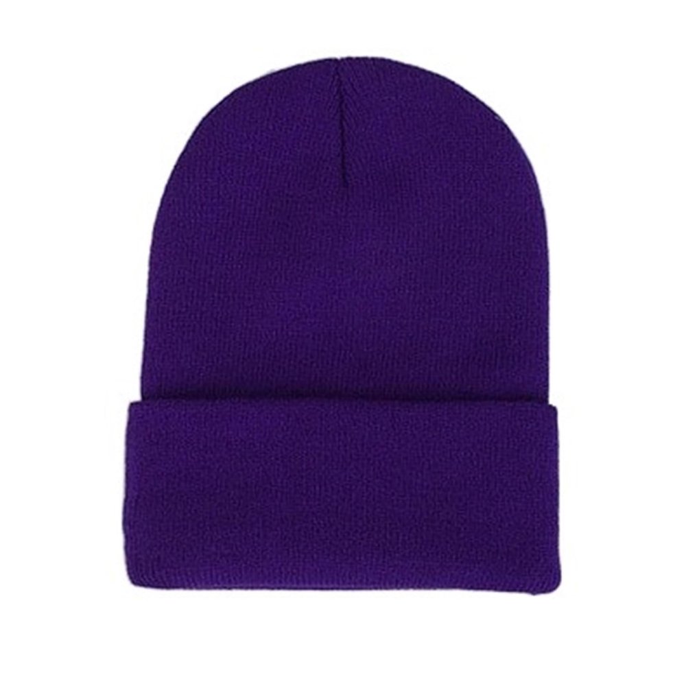1Pcs Winter Hats for Woman Beanies Knitted Cute Hat Autumn Female Beanie Caps Warmer Bonnet Ladies (Color : Dark Purple, Size : Free Size(55-60cm))