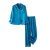 EnJoCho 4 to 11Years Big Kids Girls Boys Silk Satin Clothes Set Button Down Sets Two Piece Set Long Sleeve (Blue, 10-11 Years) view 1