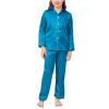 EnJoCho 4 to 11Years Big Kids Girls Boys Silk Satin Clothes Set Button Down Sets Two Piece Set Long Sleeve (Blue, 10-11 Years) view 2