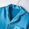 EnJoCho 4 to 11Years Big Kids Girls Boys Silk Satin Clothes Set Button Down Sets Two Piece Set Long Sleeve (Blue, 10-11 Years) view 3