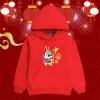Happy 2022 Chinese New Year of the Dragon Unisex Red Hoodie Sweatshirt for Boys Girls Kids (E, 4-5 Years) view 2