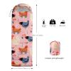 Axolotl Colorful Chicken Camping Sleeping Bags,Rooster Chicken Cock Sleeping Bag 3 Season Waterproof Sleeping Bag for Adults Kids Girls,Lightweight Sleeping Bags for Hiking Outerdoors Camping,Pink view 3