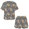 COWCUTE Personalized Dog Mom Pajama Set with Pet Face Photo Name, Custom Women Short Loungewear for Dog Cat Lover Puppy Owner view 3