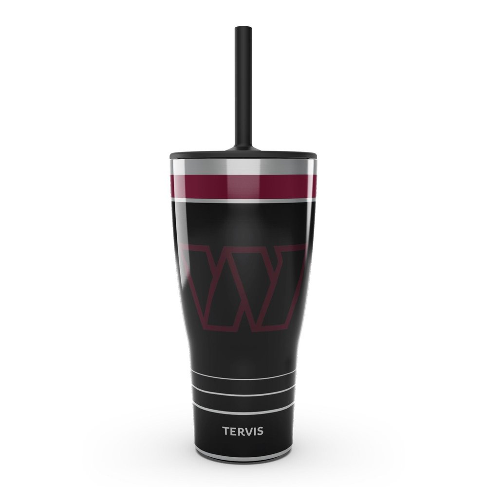 Tervis Traveler NFL Washington Commanders - Night Game Triple Walled Insulated Tumbler Travel Cup Keeps Drinks Cold & Hot, 30oz with Straw Lid, Stainless Steel