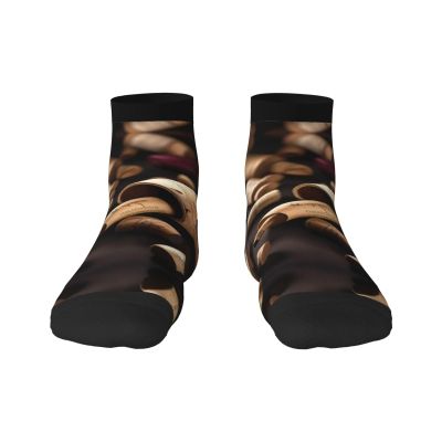 ZISHAK Wine Bottle Cork Adult Sports Socks,No-Heel Casual Socks,Sailor Socks For Comfort And Style