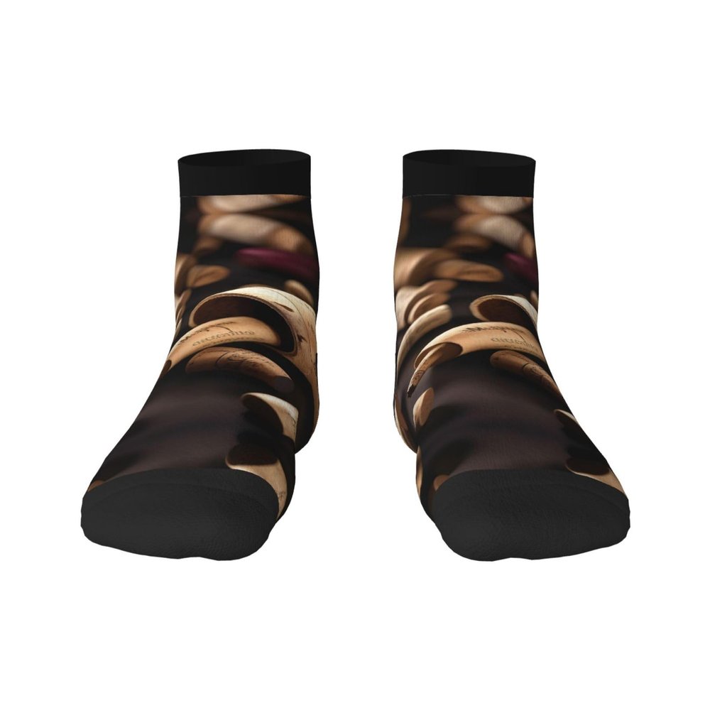ZISHAK Wine Bottle Cork Adult Sports Socks,No-Heel Casual Socks,Sailor Socks For Comfort And Style