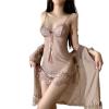 GRAYDREAM Lace Sexy Pajamas, Adult Sexy Underwear, See-through Wear, Women's Mesh Suspender Nightgown Set (Coffee 407,S) view 1