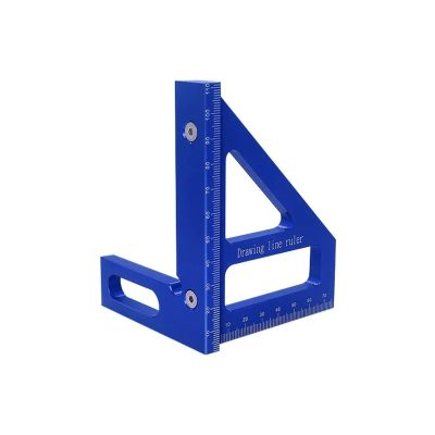 Woodworking Square Protractor Aluminum Alloy Miter Triangle Ruler High Precision Layout Measuring Tool for Engineer Carpenter (Color : Blue)