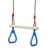 Gavigain Wooden Gymnastic Rings for Kids, Compact Pull Up Bar Wooden Pull Up Rings Triangular Gym Fitness Sports Toy for Stretching and Height Increase view 1