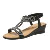 ZBYY Womens Dressy Sandals Wedge Comfortable Casual Summer Sandals Ankle Elastic Rhinestone Bohemian Slip On Sandals view 1