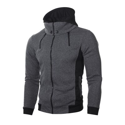 ZYXTIM Sportswear Men Long Sleeve Full Zip Hoodies Fleece Lined Warm Winter Workout Jackets Outdoor Running Training Sport Sweatshirts(Dark Gray,Large)