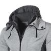 ZYXTIM Hoodies for Men Heavyweight Fleece Sweatshirt - Full Zip Up Thick Sherpa Lined(Grey,Small) view 4