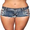 Be Wicked Womens Distressed Side Cutout Medium Wash Shorts, L, Blue view 1