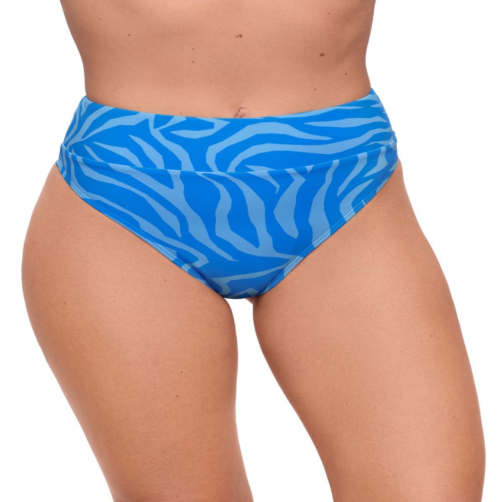 Sports Illustrated Women's Wide Band High Leg High Waist, Wild Stripes/Azure, X Small