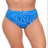 Sports Illustrated Women's Wide Band High Leg High Waist, Wild Stripes/Azure, X Small view 1