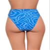 Sports Illustrated Women's Wide Band High Leg High Waist, Wild Stripes/Azure, X Small view 2