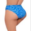 Sports Illustrated Women's Wide Band High Leg High Waist, Wild Stripes/Azure, X Small view 3