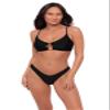 Sports Illustrated Women's Double Ring Bralette Bikini Top, Black, X Large view 1