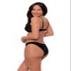 Sports Illustrated Women's Double Ring Bralette Bikini Top, Black, X Large view 3
