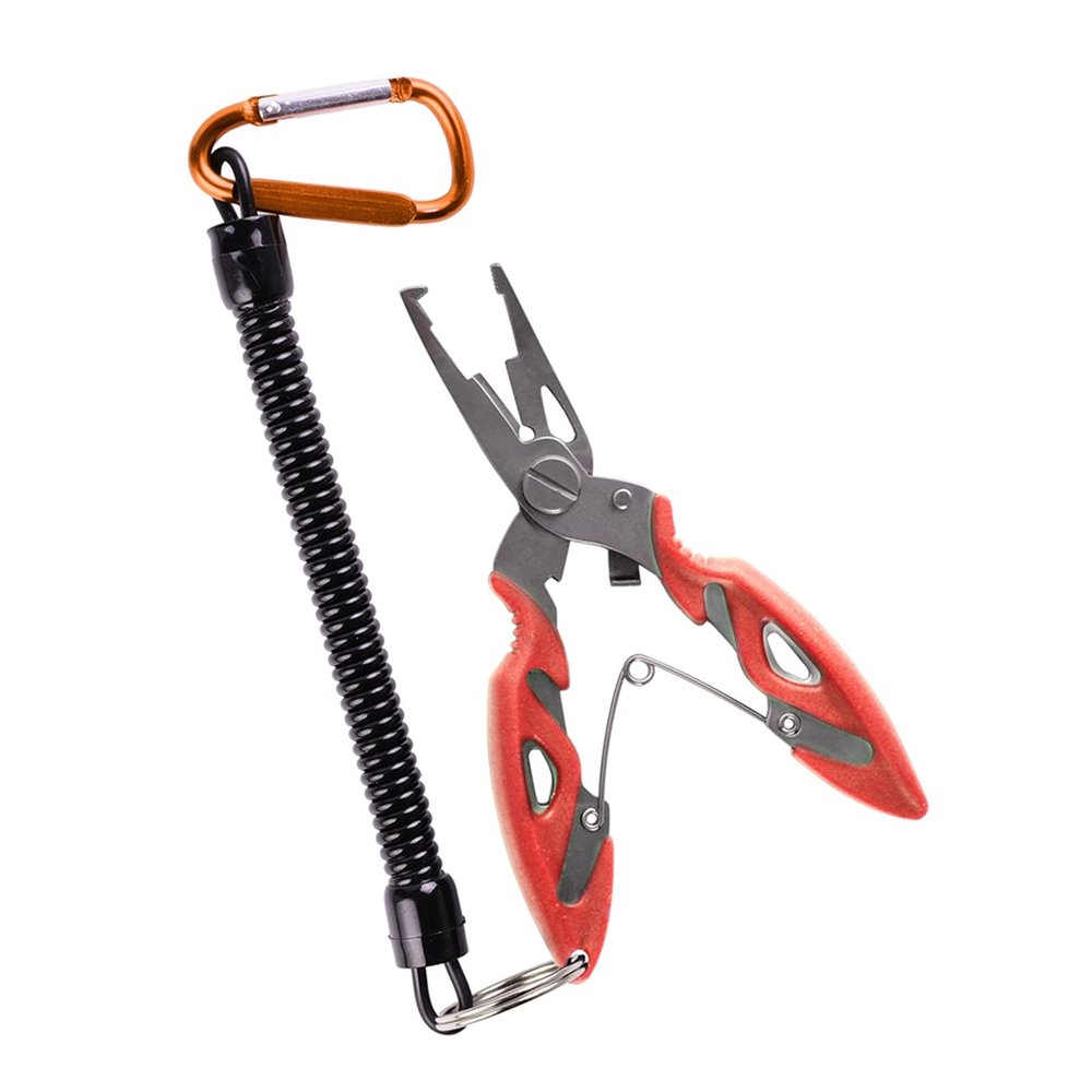 Fishing Pliers Fishing Tongs Fishing Pliers Fish Line Cutter Scissors Fish Hook Remover Multifunction Tools Black Beak Jaw Pliers Open Freely (Color : 1)