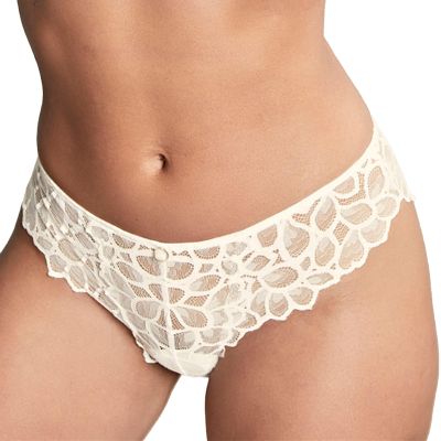 Panache Women's Allure Lace Cheeky BIkini |IVORY,16| Womens Lace Panties, Cotton Gusset, Sexy Underwear for Women, Flirty Brief
