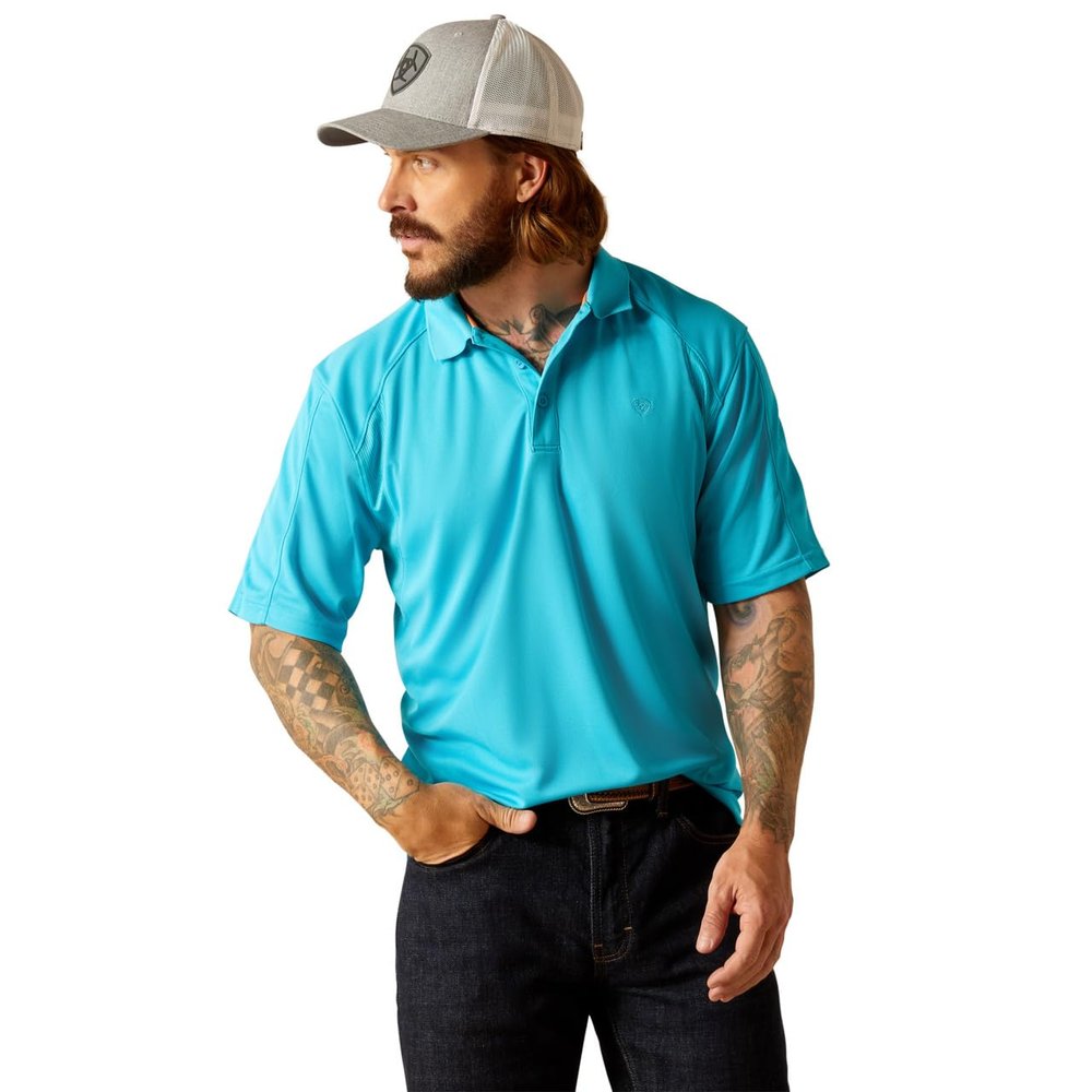 ARIAT Men's AC Polo, Prawn, Small