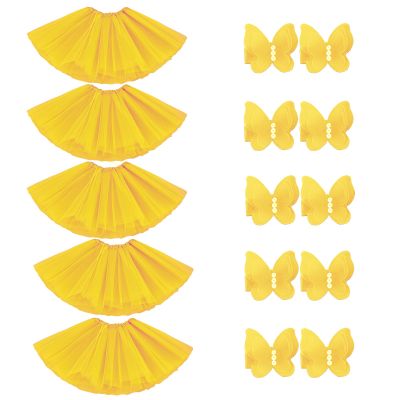 BGFKS Tutu Skirt for Girls,5 Pack Tutu Skirt Set with Hairclips for 2-8 Years.