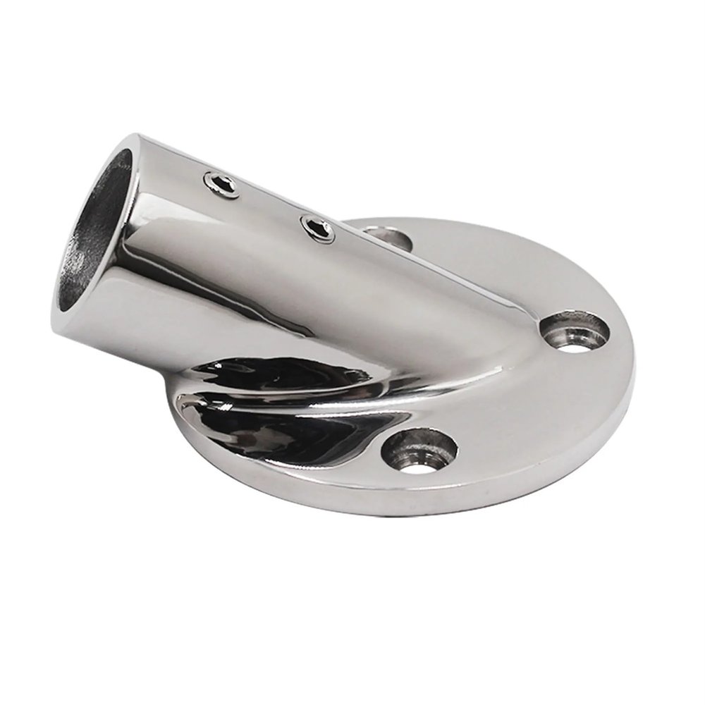 2 PCS 22mm/25mmStainless Steel 316 Boat Handrail Round Pipe Base 30/45/60/90 Marine Hardware Brackets Railing Fitting(45 Degree 25mm)